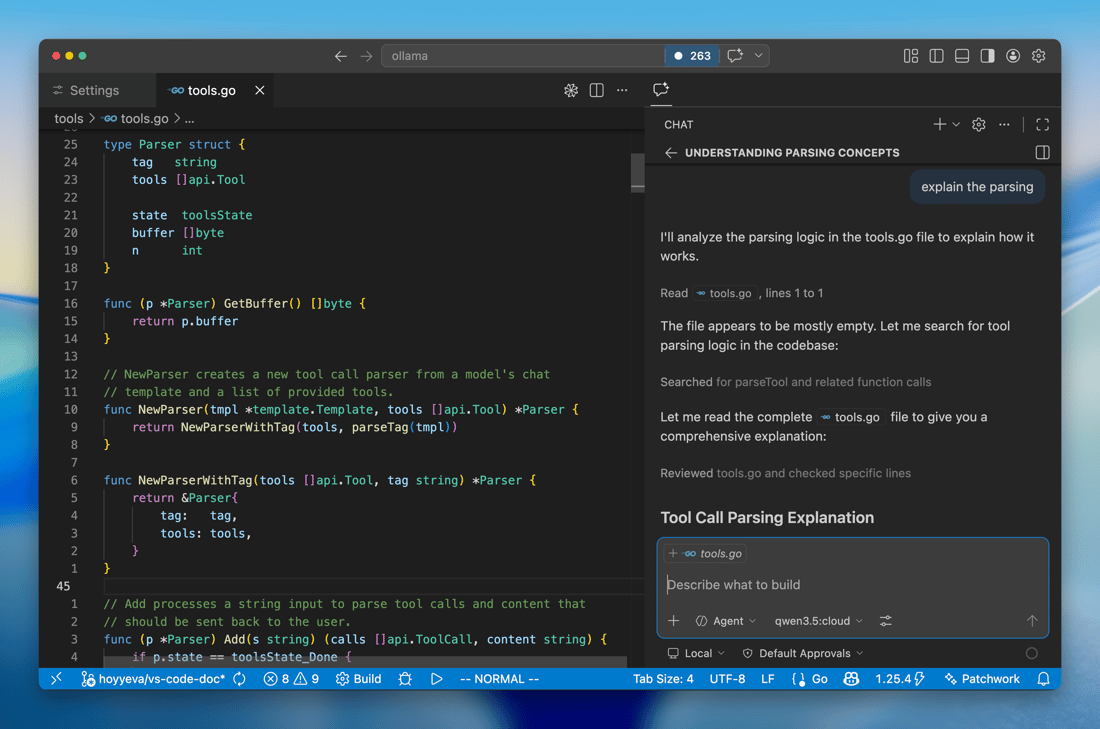 Fake Coding Vscode VS Code - Ollama