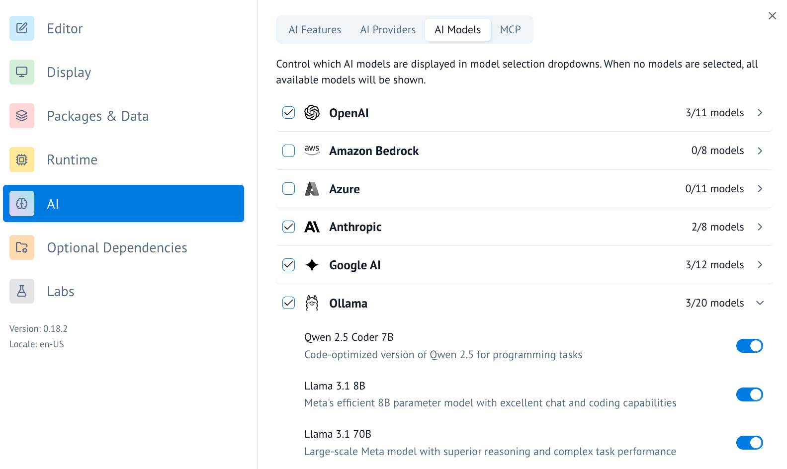 Selecting an Ollama model