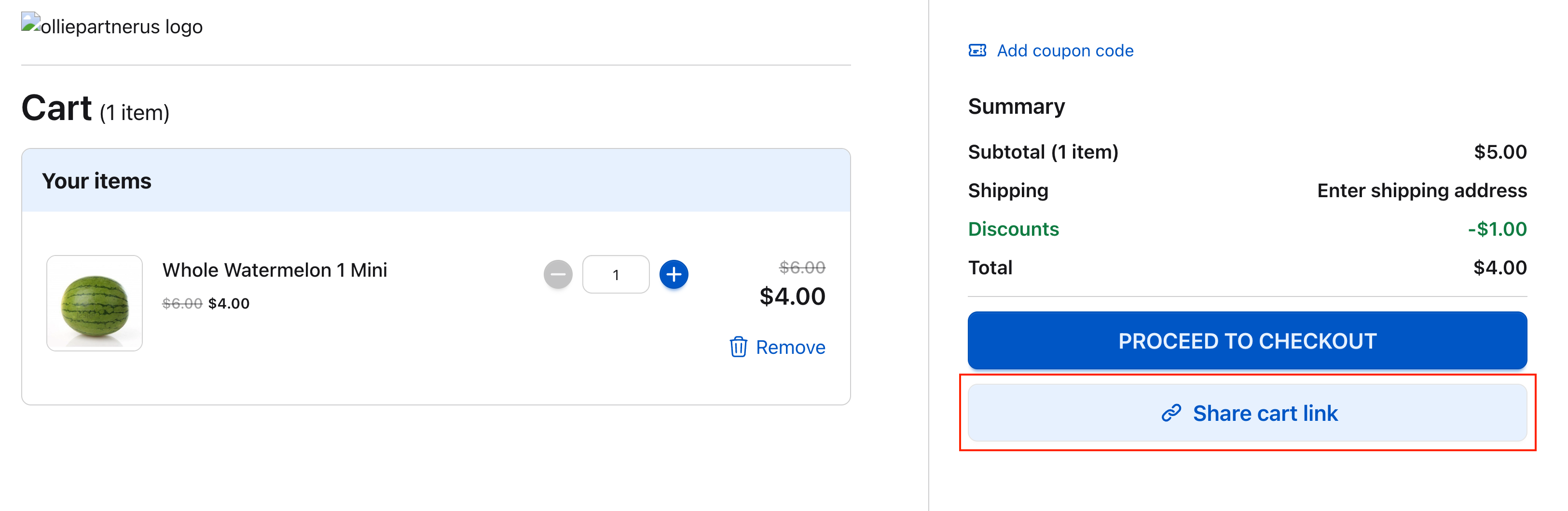 Share Cart Component Pn