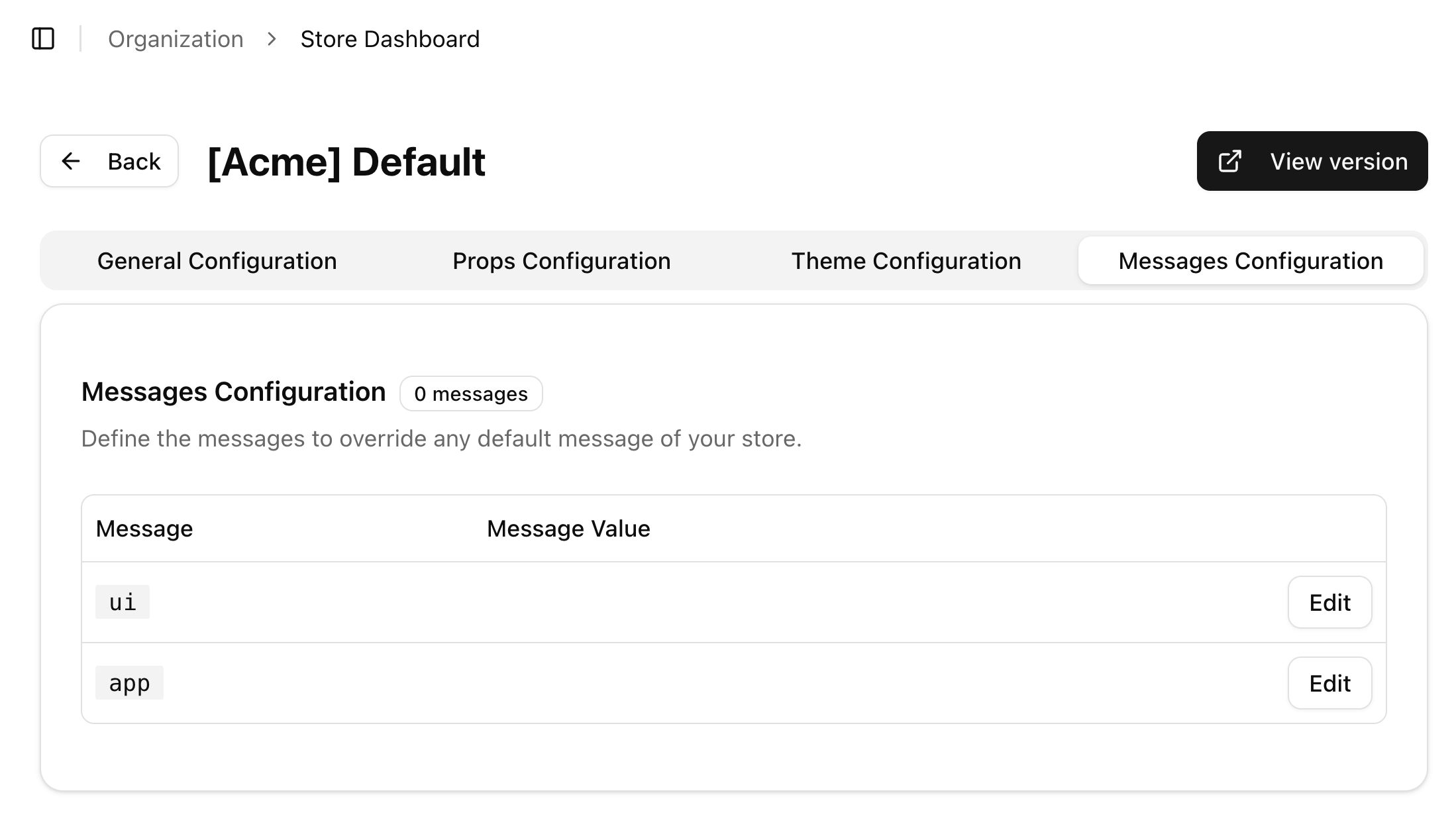 Version Messages Admin Pn