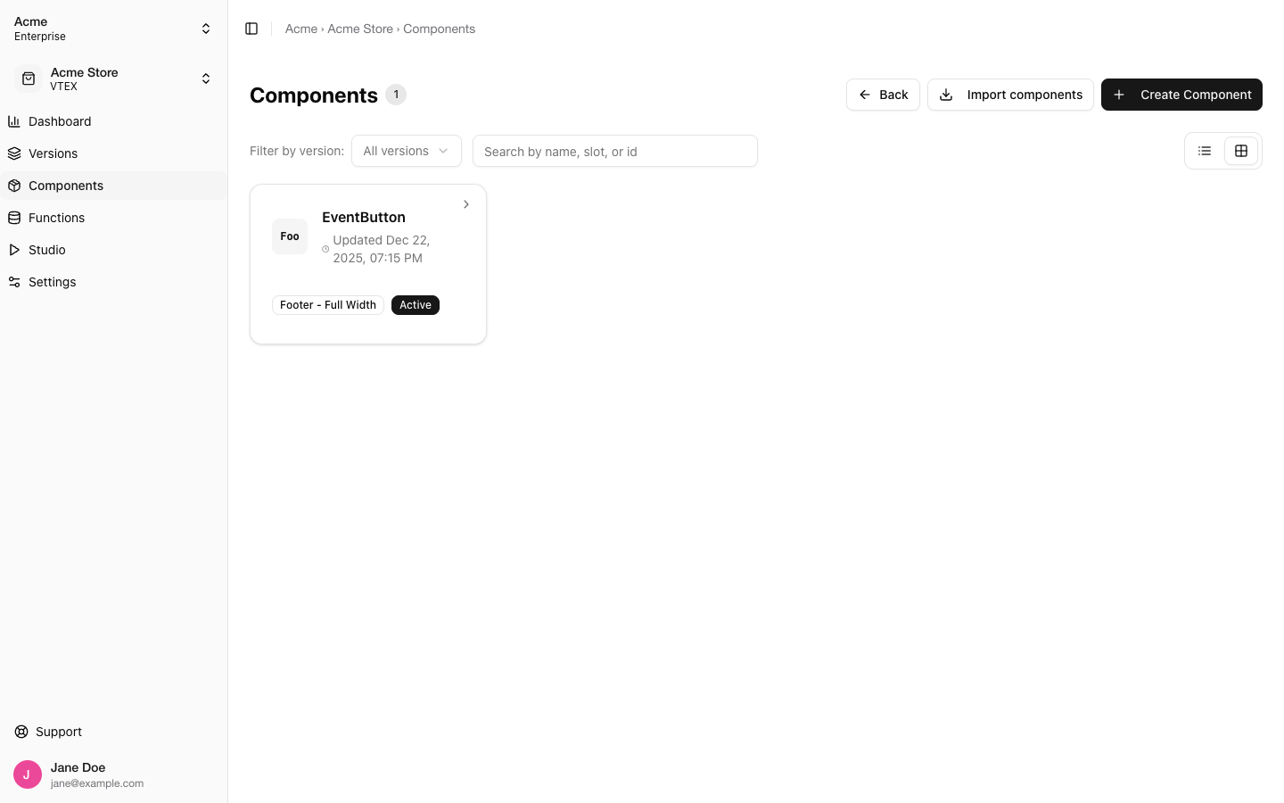 Components list