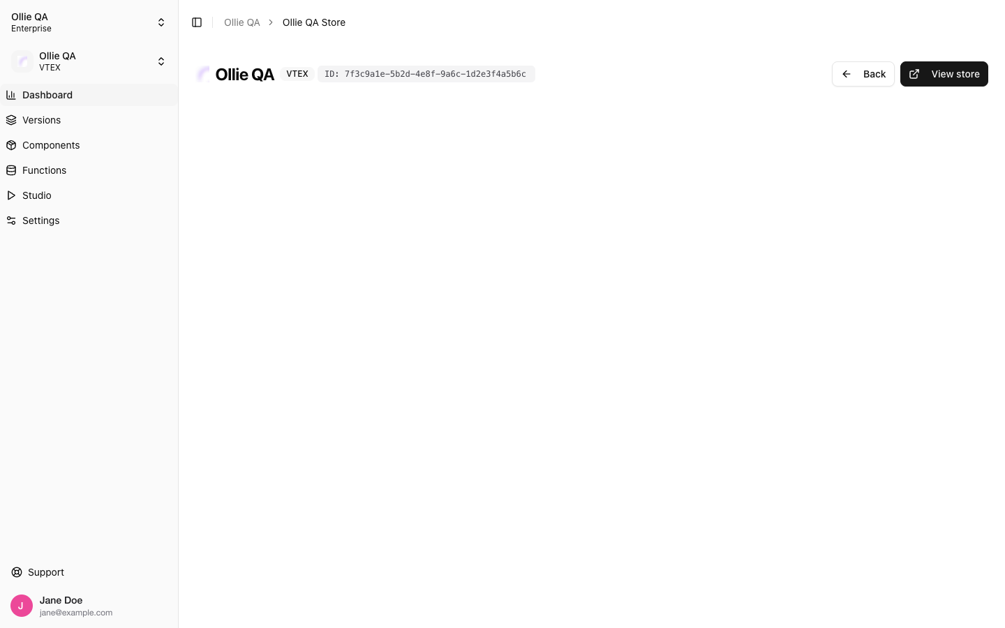 Store dashboard
