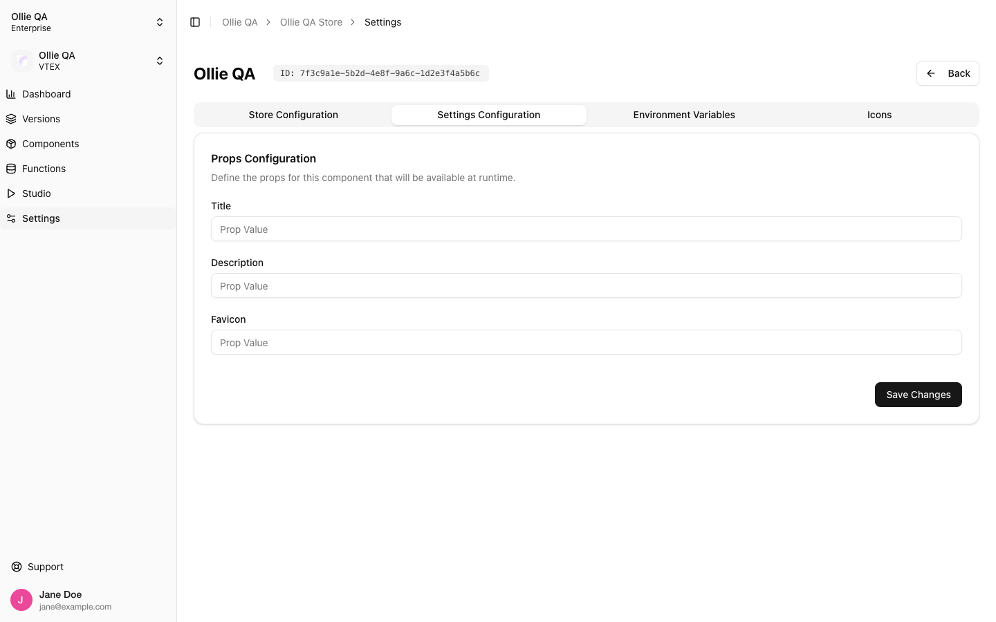 Settings Configuration tab