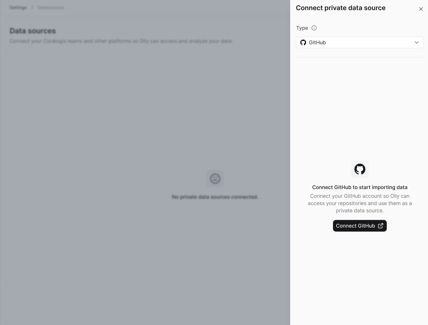 Connect GitHub data source