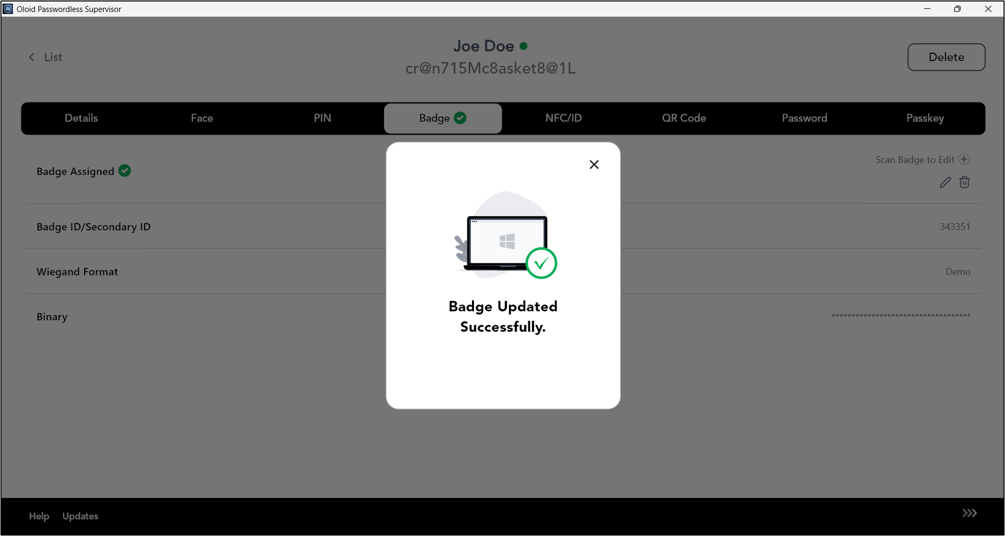 How to Enroll / Assign Badge - screenshot 5