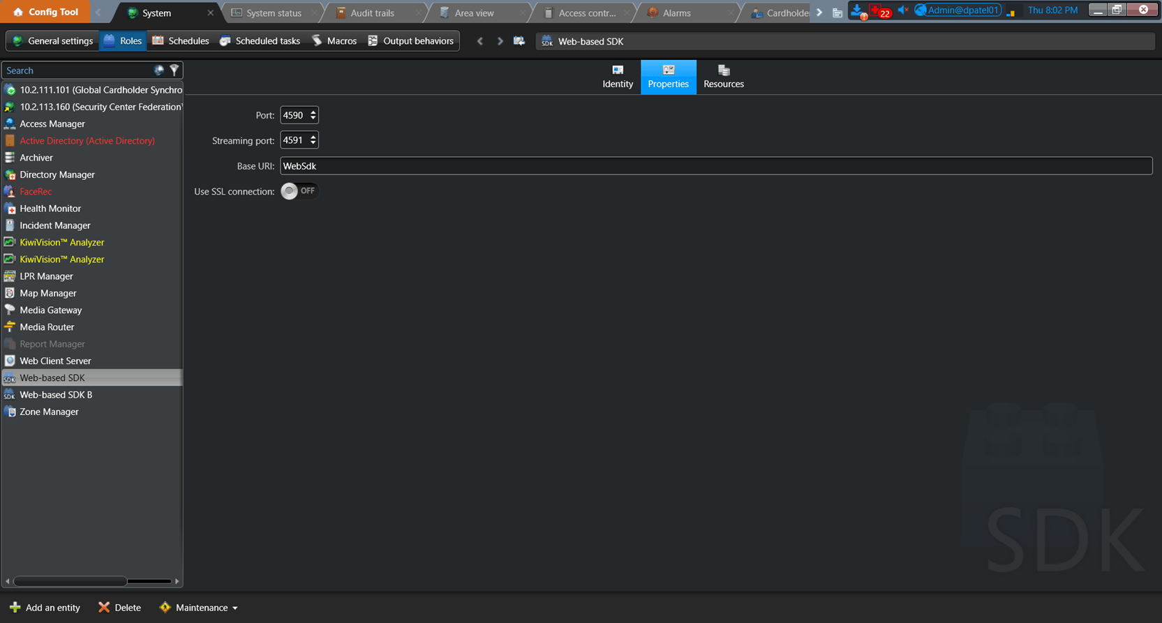 Set up Genetec Web SDK for Oloid... - screenshot 2
