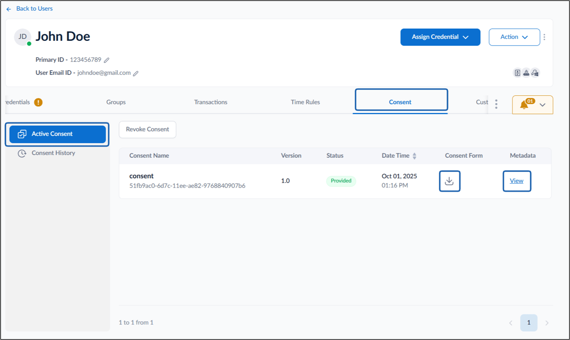 How to view and download Active Consent... - screenshot 2