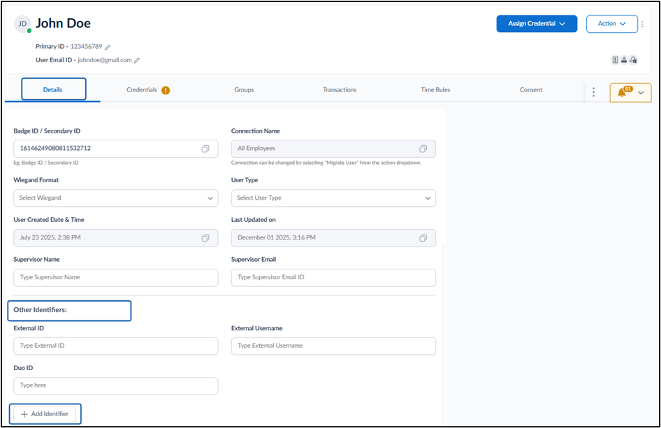 How to Add Other Identifiers - screenshot 2