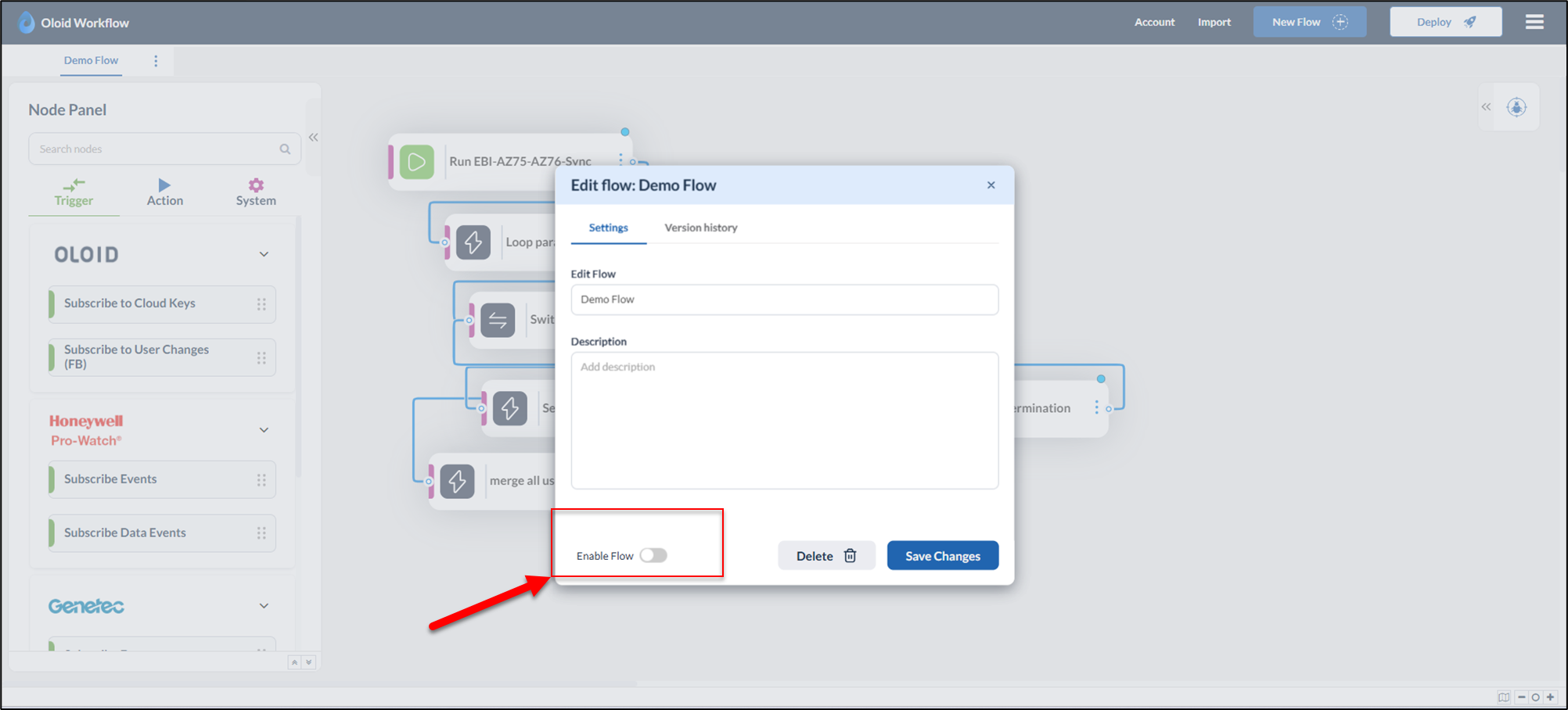 How to enable/disable flow - screenshot 4