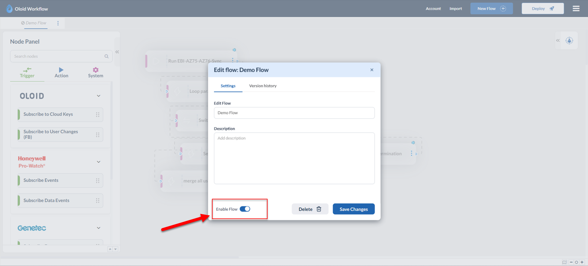 How to enable/disable flow - screenshot 3