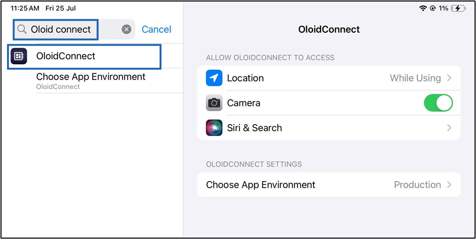 How to update Location for Oloid Connect - screenshot 3