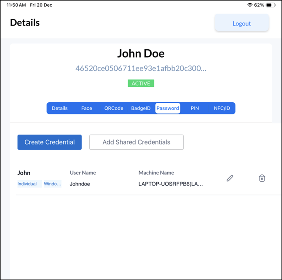 Oloid Connect: Add Password - screenshot 8