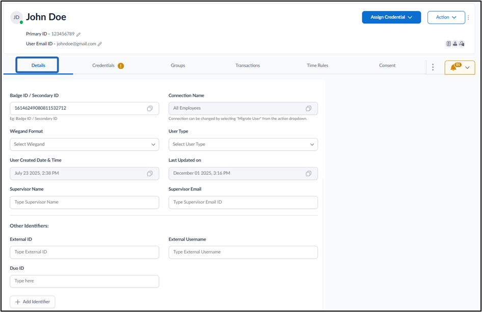 How to Configure user details - screenshot 3