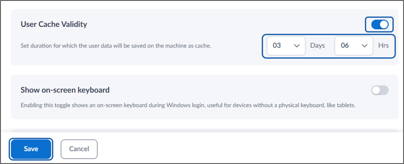How to Set User Cache Validity - screenshot 4