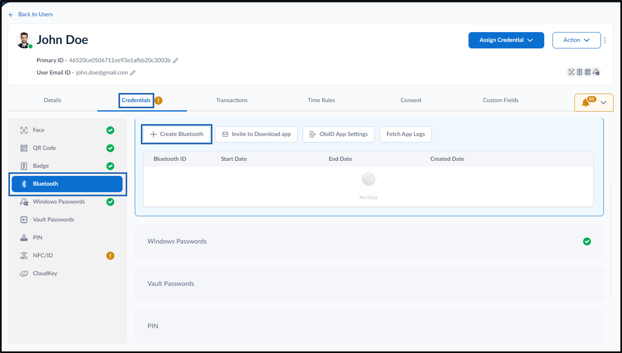 How to add Bluetooth as credential to... - screenshot 2