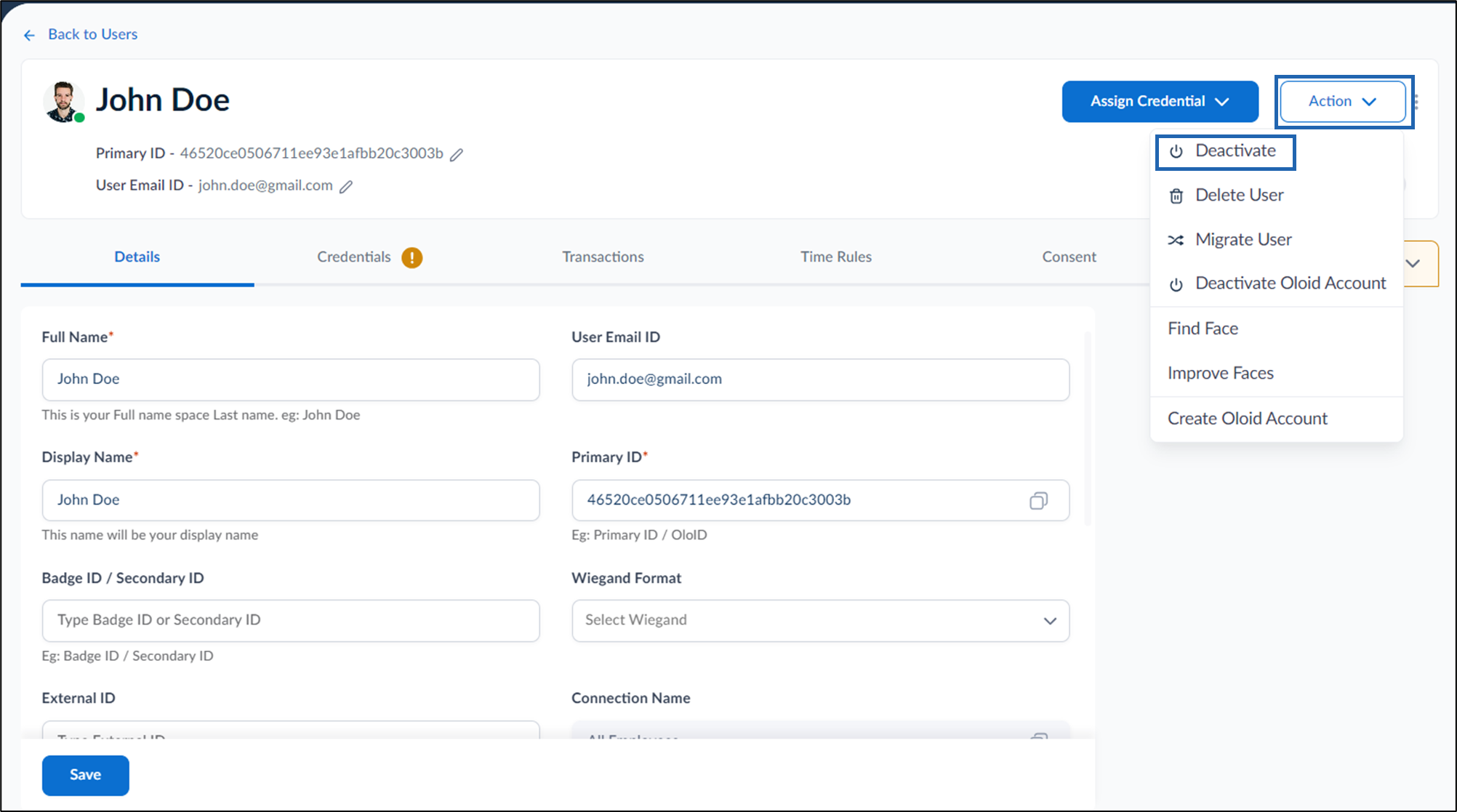How to activate or deactivate user - screenshot 3