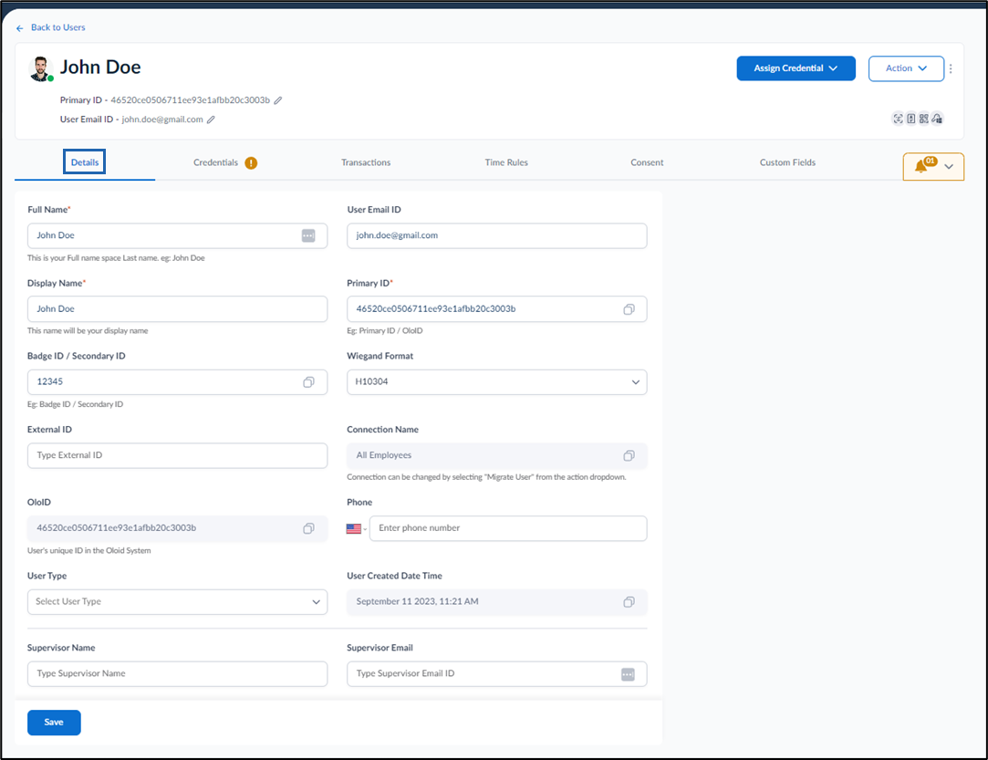 How to configure user details - screenshot 3