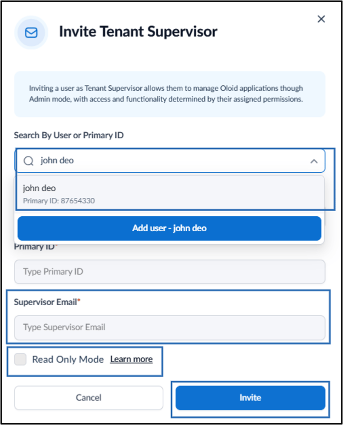 How to Invite a Supervisor - screenshot 5