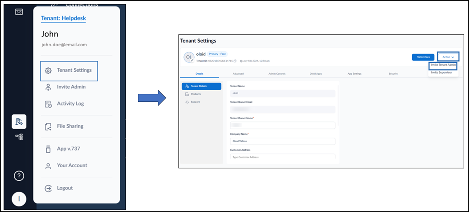 How to invite a Tenant Admin - screenshot 3