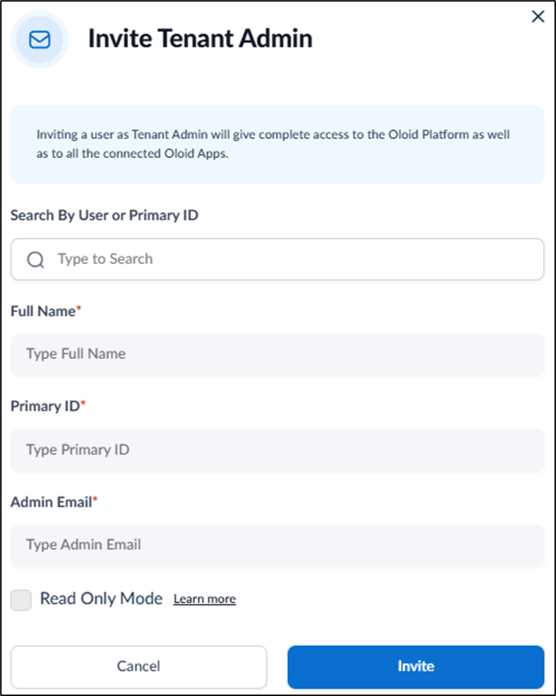 How to invite a Tenant Admin - screenshot 5