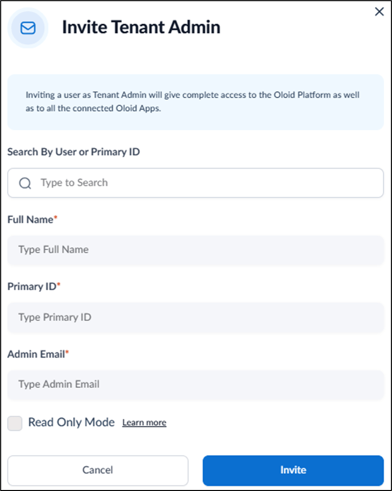 How to invite a Tenant Admin - screenshot 5