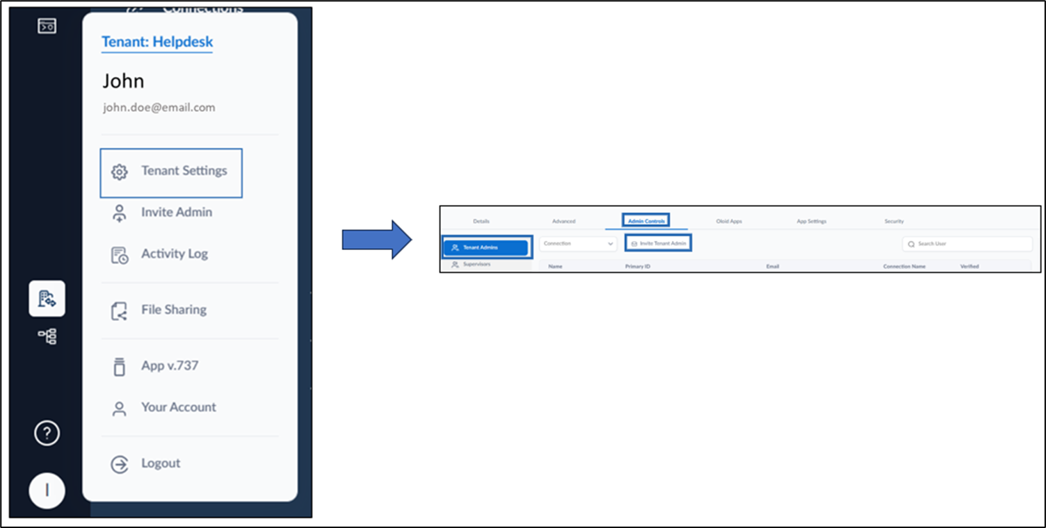 How to invite a Tenant Admin - screenshot 2