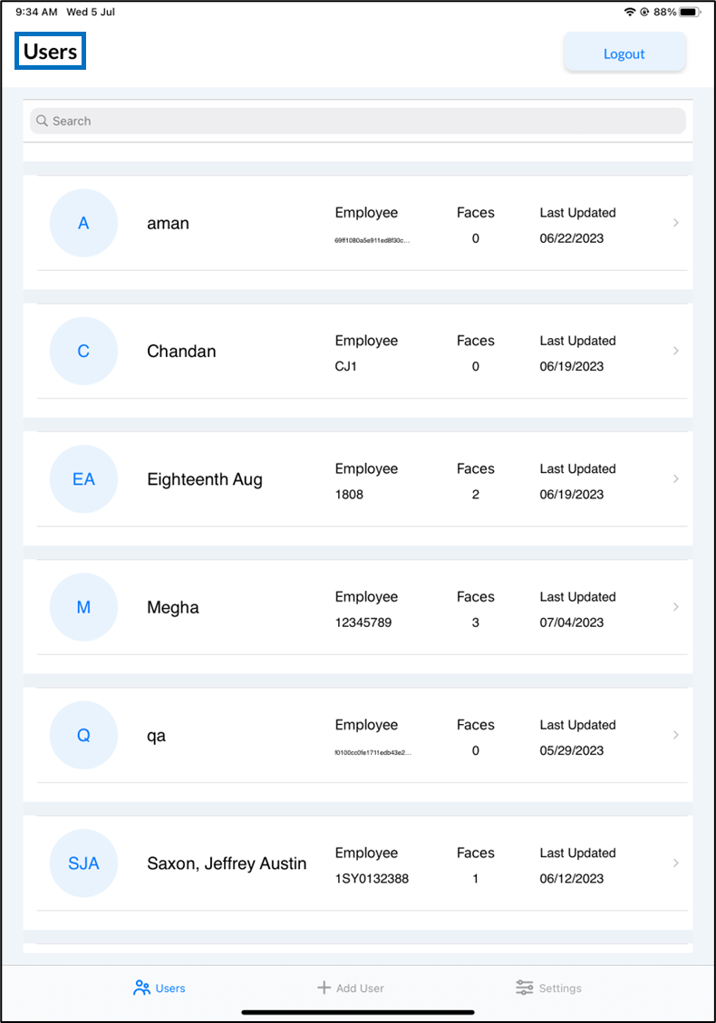 Oloid Connect/Verify: Add Faces... - screenshot 2