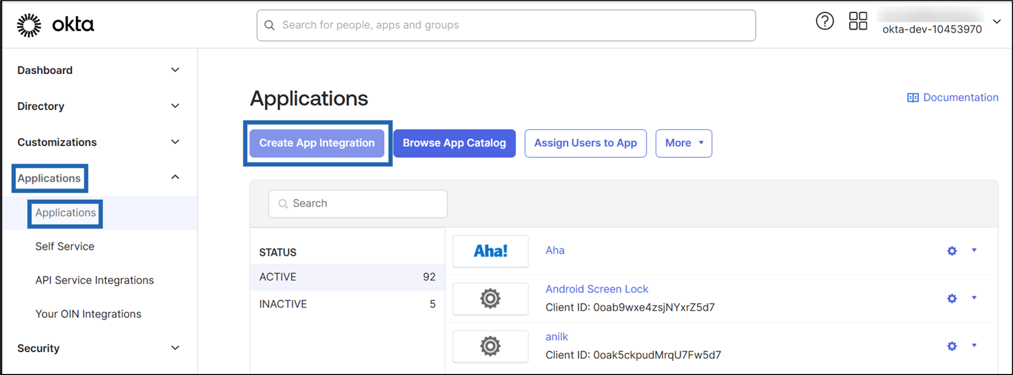 Okta Settings for Oloid SSO - screenshot 1