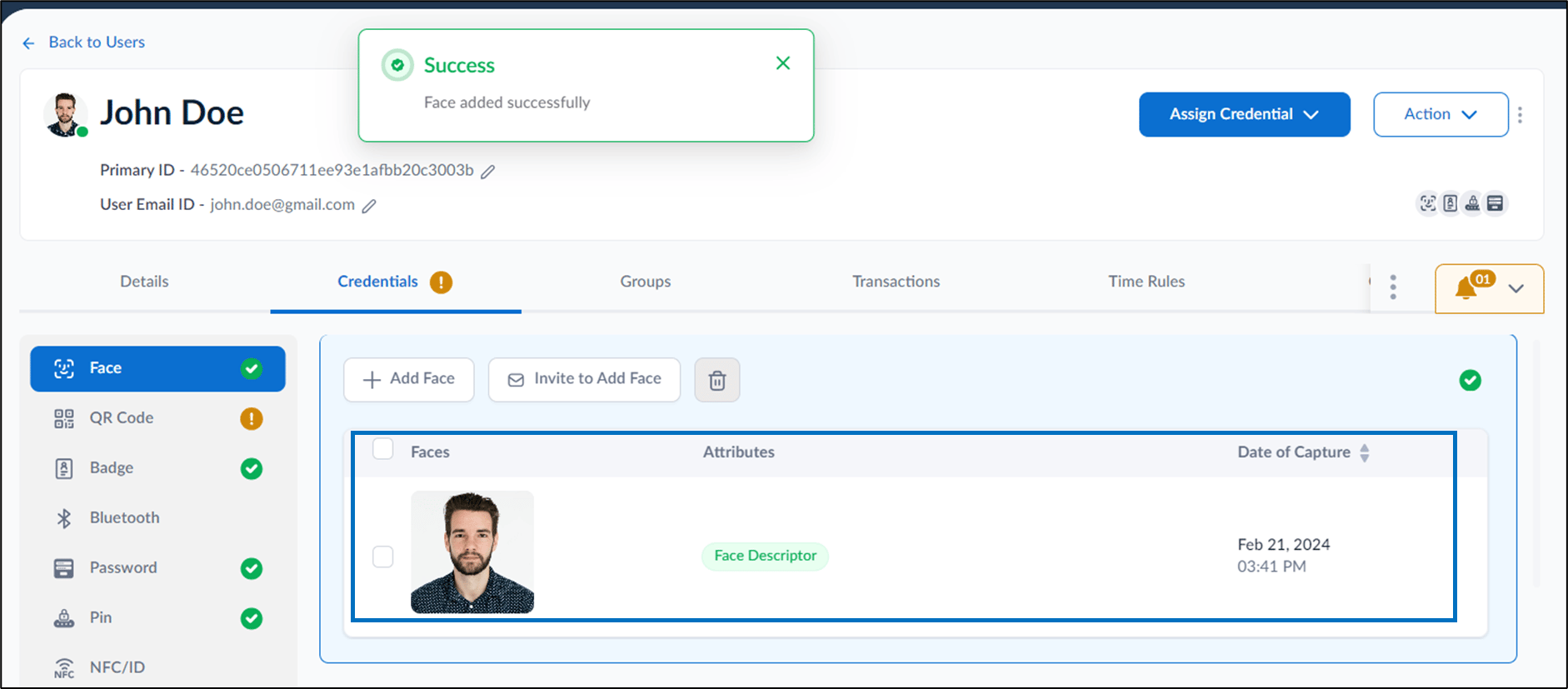 How to Add Face of a Single User - screenshot 7