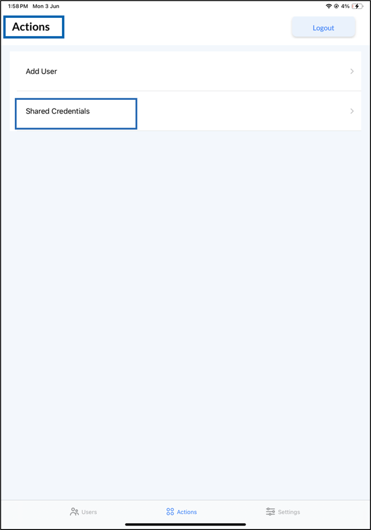 Oloid Connect: Create Shared Credential - screenshot 2