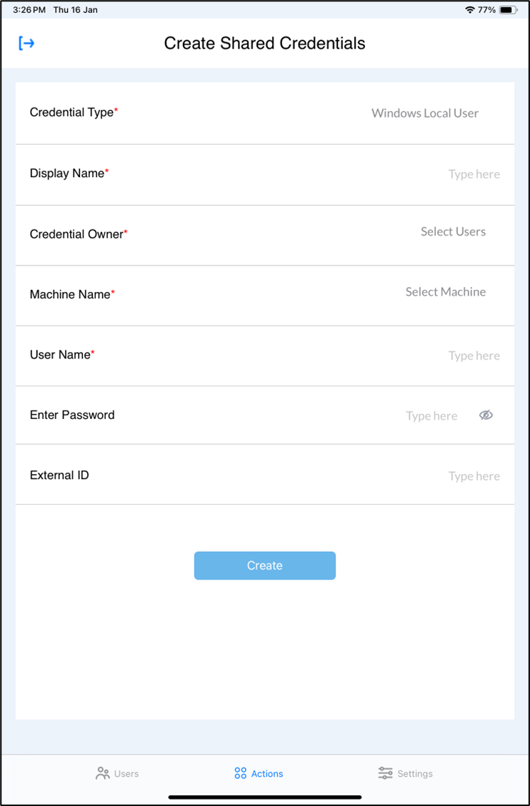 Oloid Connect: Create Shared Credential - screenshot 6