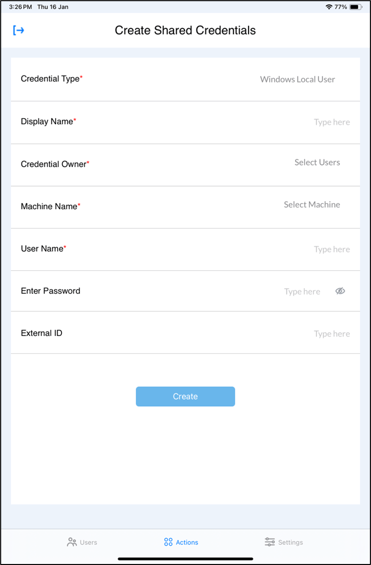 Oloid Connect: Create Shared Credential - screenshot 6