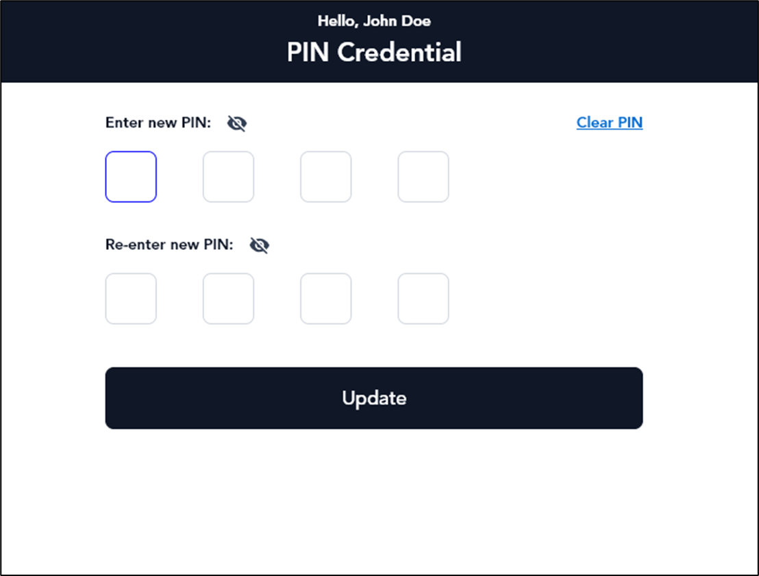 How to edit PIN in Oloid User Portal - screenshot 3