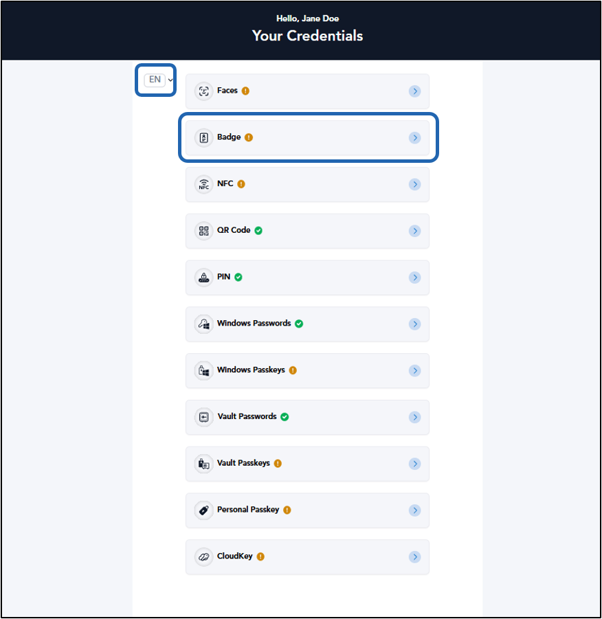 How to Enroll for Badge Login - screenshot 1