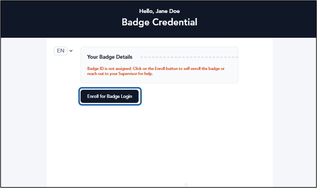How to Enroll for Badge Login - screenshot 2