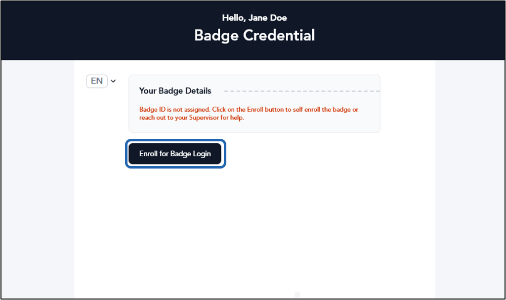How to Enroll for Badge Login - screenshot 2