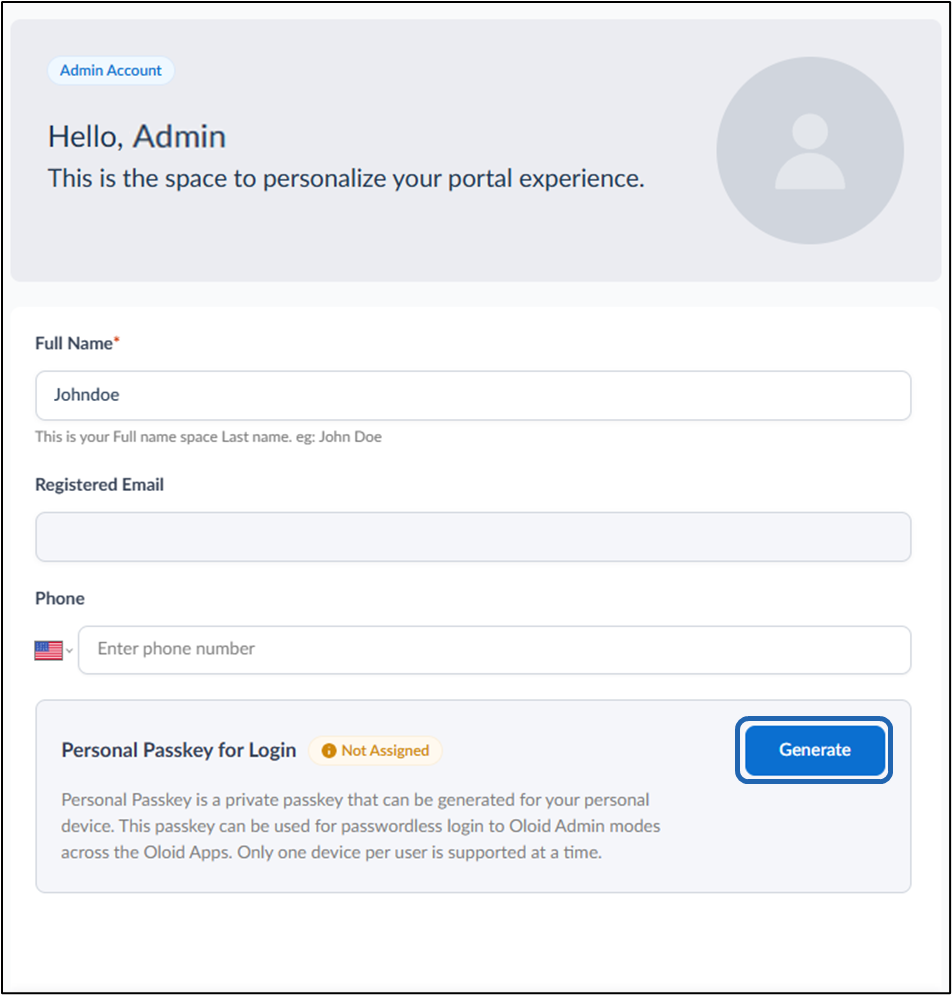 How to Generate Personal Passkey - screenshot 3