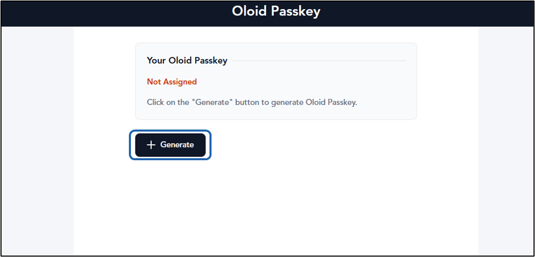 How to Generate Oloid Passkey in the... - screenshot 2