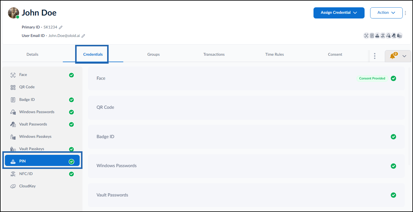 How to Lock PIN Credential for a User - screenshot 3