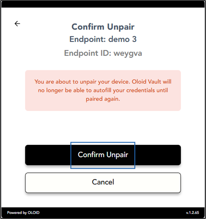 How to unpair an Endpoint - screenshot 6