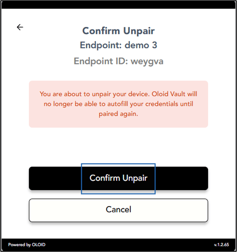 How to unpair an Endpoint - screenshot 6