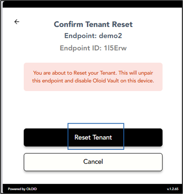 How to Reset Tenant - screenshot 7