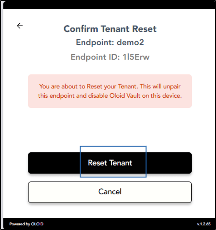 How to Reset Tenant - screenshot 7