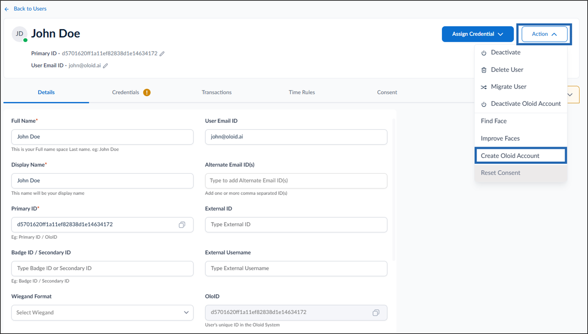 How to create Oloid Account in... - screenshot 2