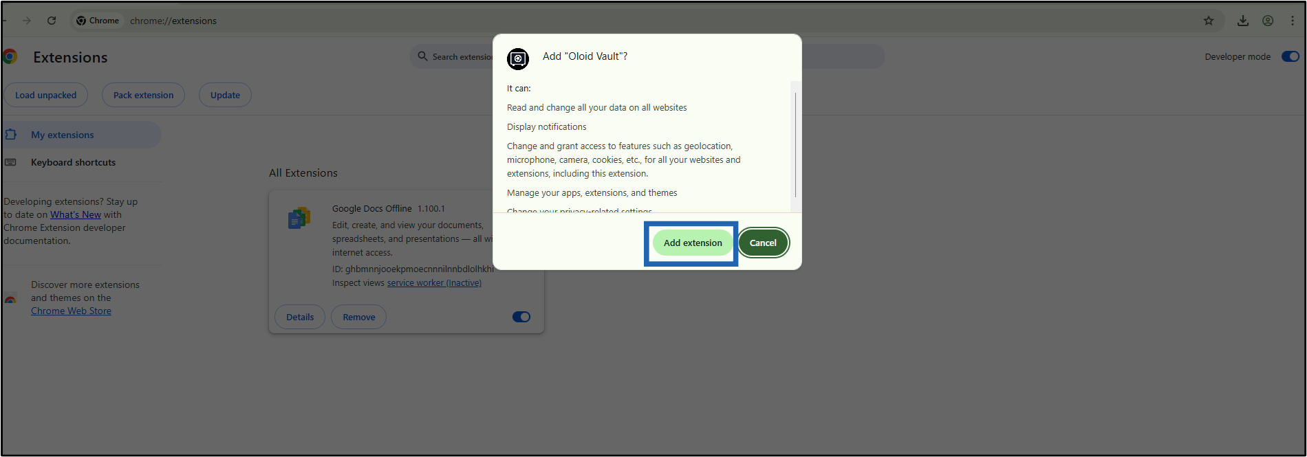 How to Install Oloid Vault in Chrome... - screenshot 4