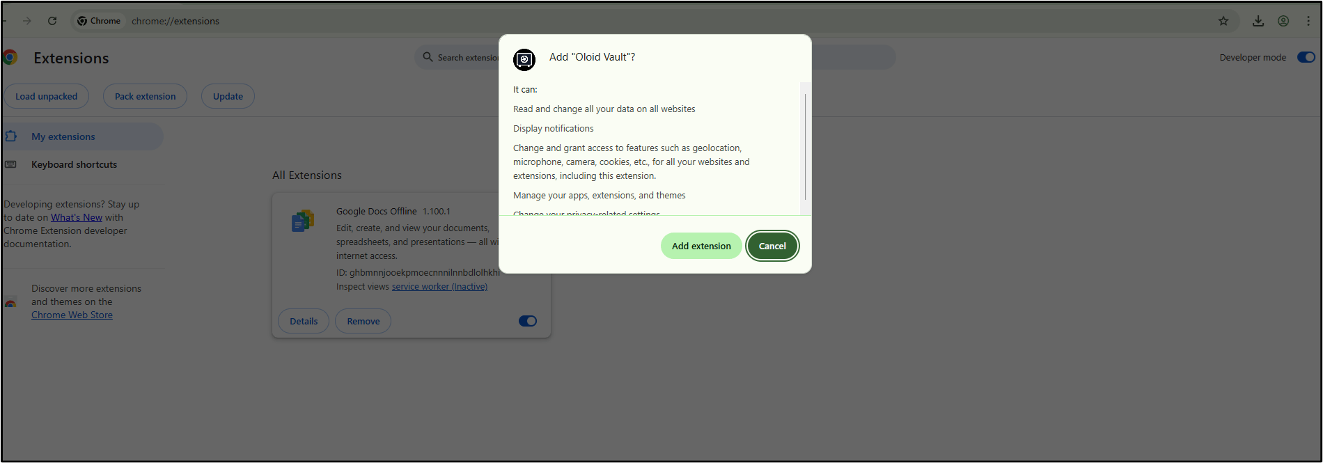 How to Install Oloid Vault in Chrome... - screenshot 3