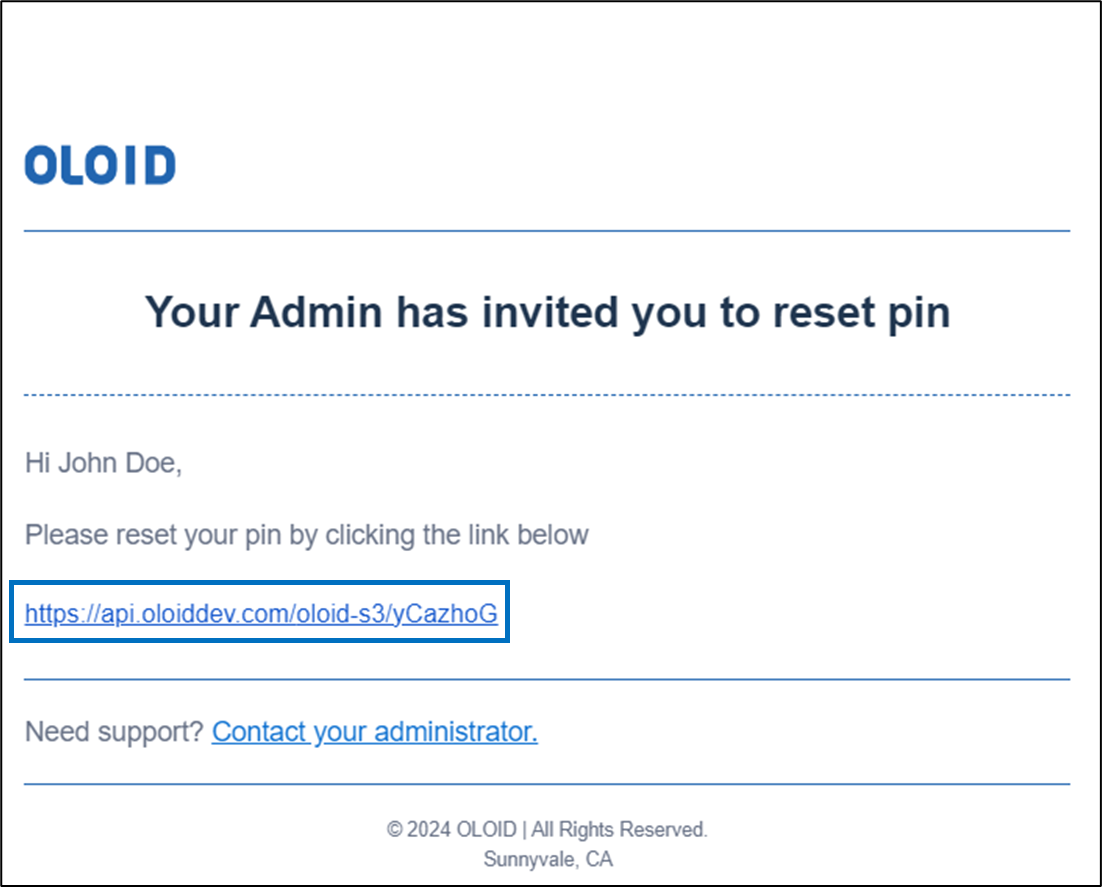 How to reset PIN using invite link - screenshot 1