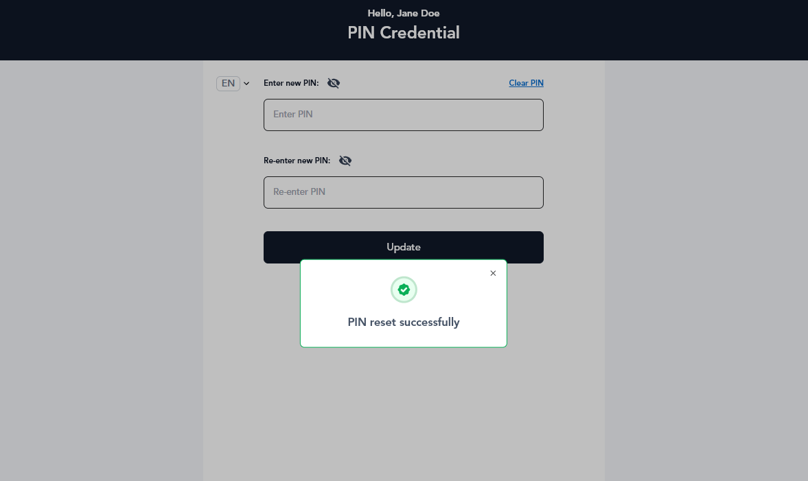 How to reset PIN using invite link - screenshot 4