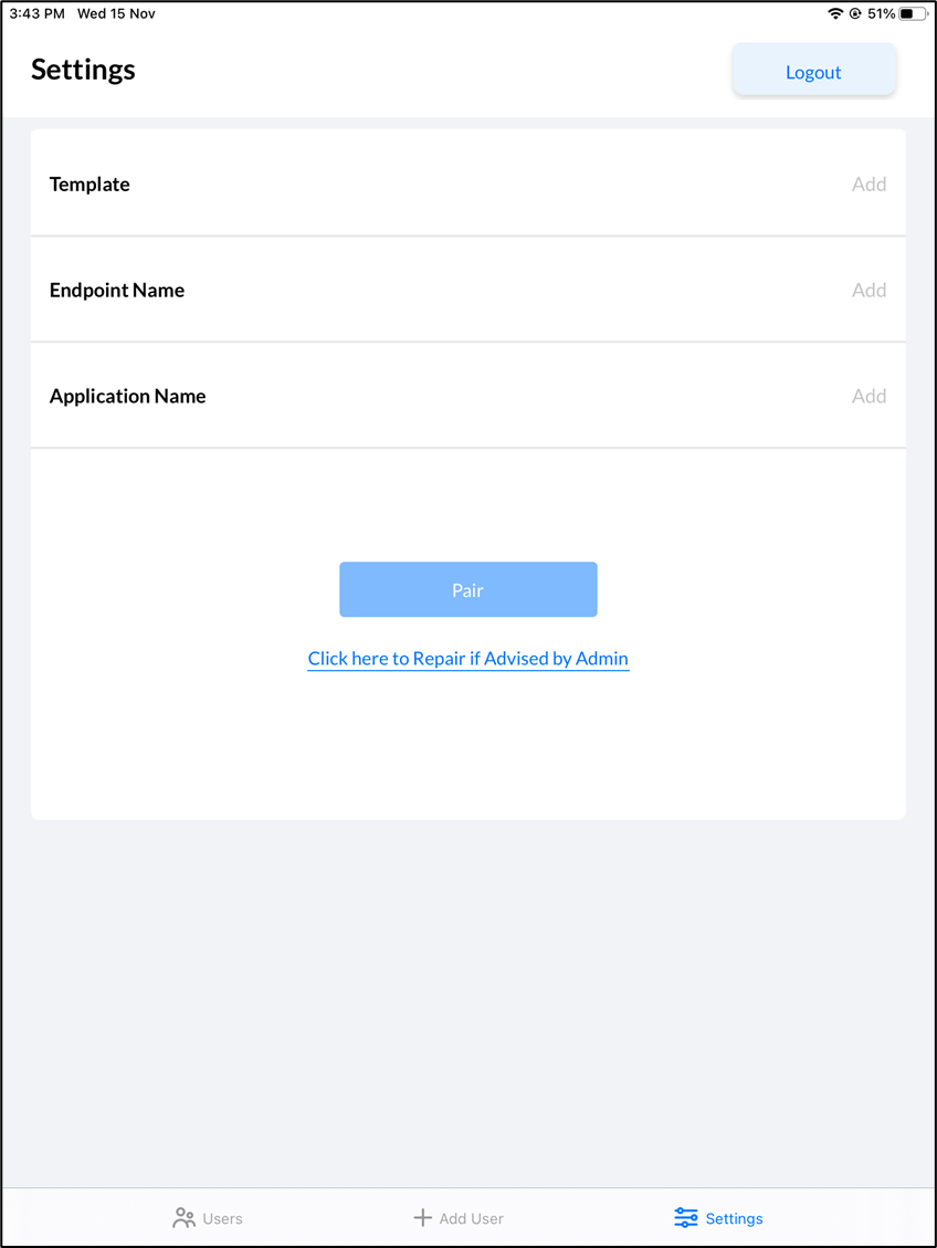 Setting up iPAD for Oloid Verify - screenshot 2