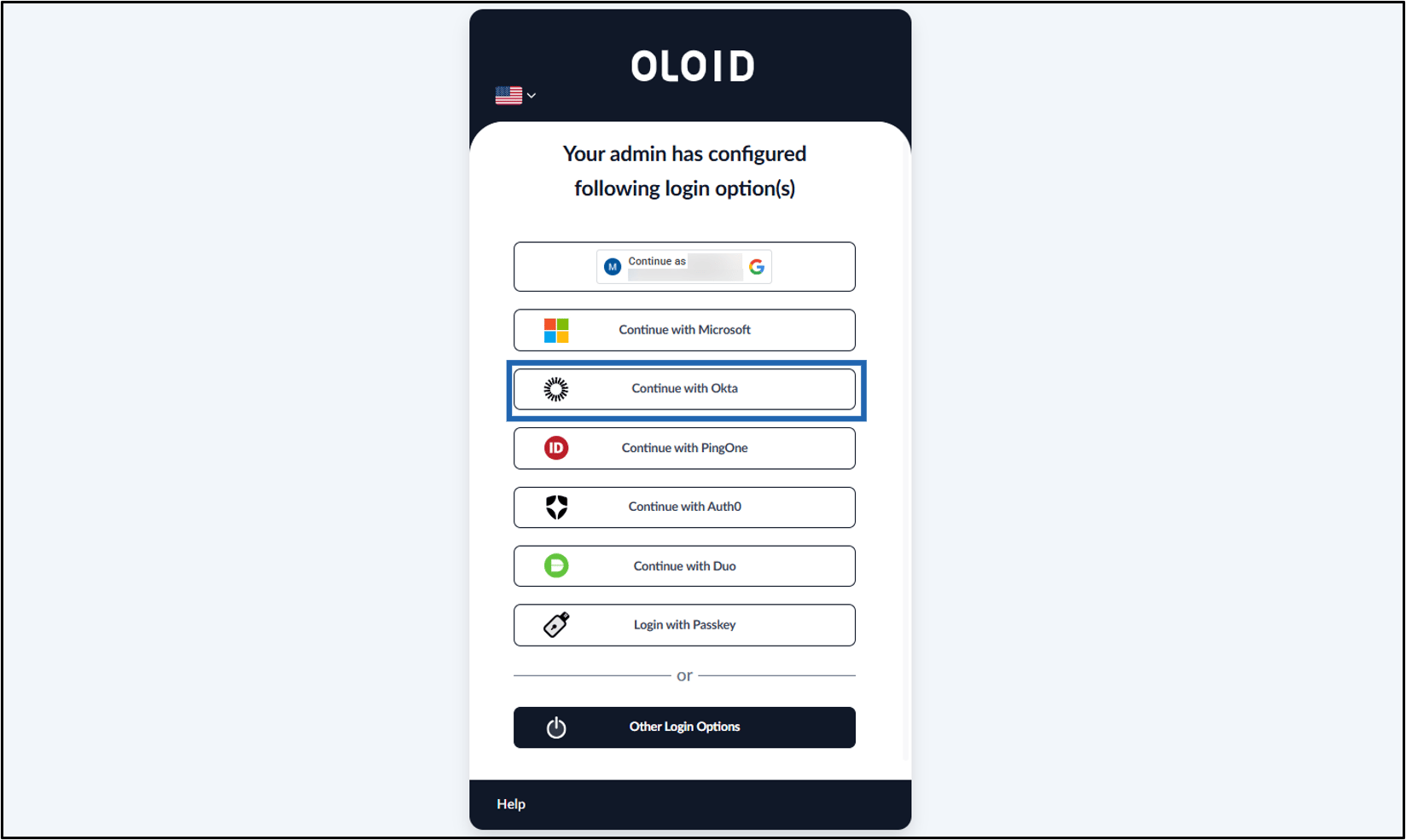 How to log in Oloid User Portal with... - screenshot 2